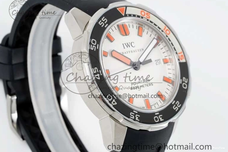MIROTIME 0219 Aquatimer Automatic SS RSF 1:1 Best Edition White Orange Dial on Black Rubber Strap A Supportive 7069